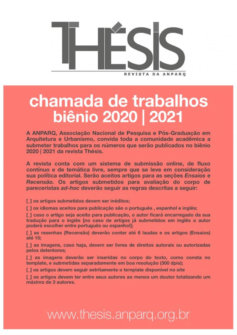 Submisso de artigos - Revista Thsis binio 2020 | 2021